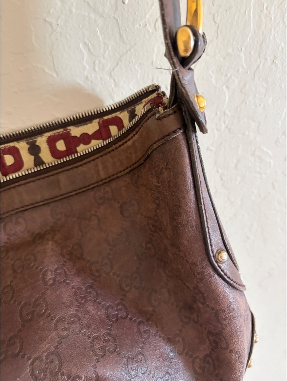 🔥 SALE TODAY 🔥 Gucci guccissima leather studded Pelham hobo - Picture 4 of 9